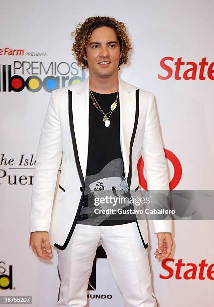 Singer David Bisbal attends the 2010 Billboard Latin Music Awards at Coliseo de Puerto Rico José Miguel Agrelot on April 29, 2010 in San Juan, Puerto...