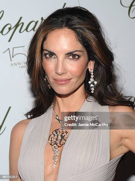 Model Eugenia Silva attends the star studded gala celebrating Chopard's 150 years of excellence at The Frick Collection on April 29, 2010 in New York...