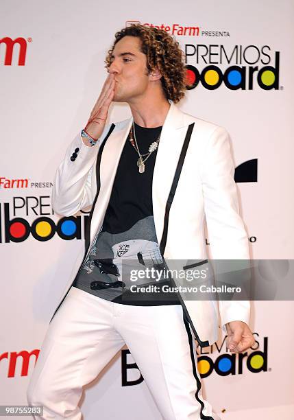 Singer David Bisbal attends the 2010 Billboard Latin Music Awards at Coliseo de Puerto Rico José Miguel Agrelot on April 29, 2010 in San Juan, Puerto...