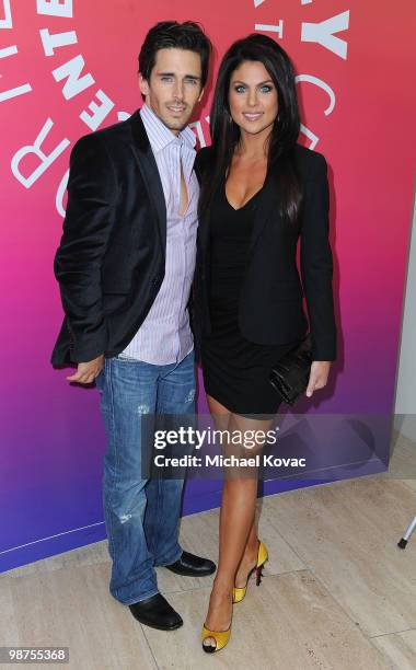 Actor Brandon Beemer and actress Nadia Bjorlin attend the book launch party for "Days Of Our Lives" Executive Producer Ken Corday at The Paley Center...