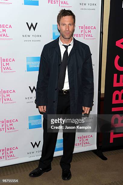 Actor Aaron Eckhart attends the Awards Night Show & Party during the 2010 Tribeca Film Festival at the W New York - Union Square on April 29, 2010 in...