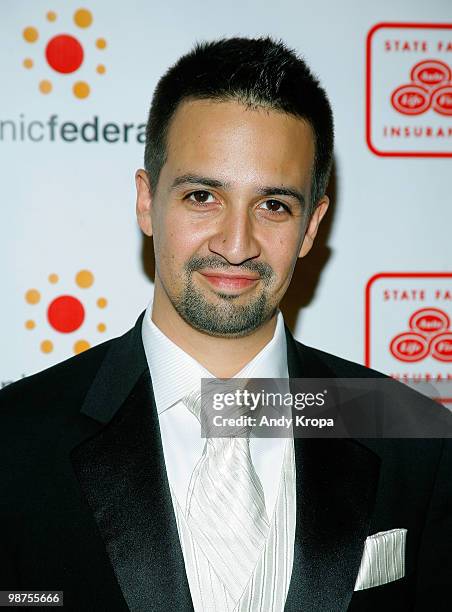 Lin-Manuel Miranda attends the 20th Anniversary of The Hispanic Federation Gala at the Waldorf Astoria - Grand Ballroom on April 29, 2010 in New York...