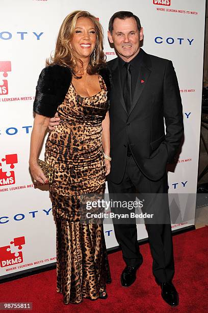 Denise Rich and CEO of Coty Inc. Bernd Beetz attend DKMS' 4th Annual Gala: Linked Against Leukemia at Cipriani 42nd Street on April 29, 2010 in New...