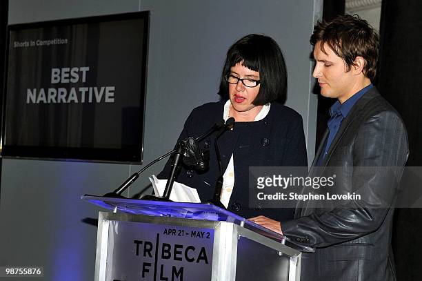 Filmmaker Katherine Dettman and actor Peter Facinelli attend the Awards Night Show & Party during the 2010 Tribeca Film Festival at the W New York -...