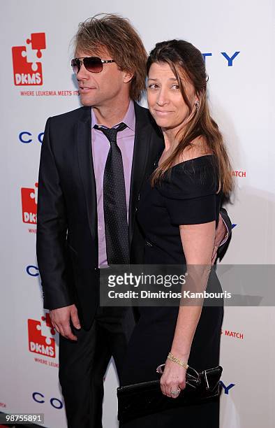 Musician Jon Bon Jovi and Dorothea Hurley attend DKMS' 4th Annual Gala: Linked Against Leukemia at Cipriani 42nd Street on April 29, 2010 in New York...