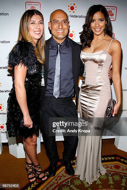 Nina Garcia, Angel Sánchez and Julissa Bermudez attend the 20th Anniversary of The Hispanic Federation Gala at the Waldorf Astoria - Grand Ballroom...