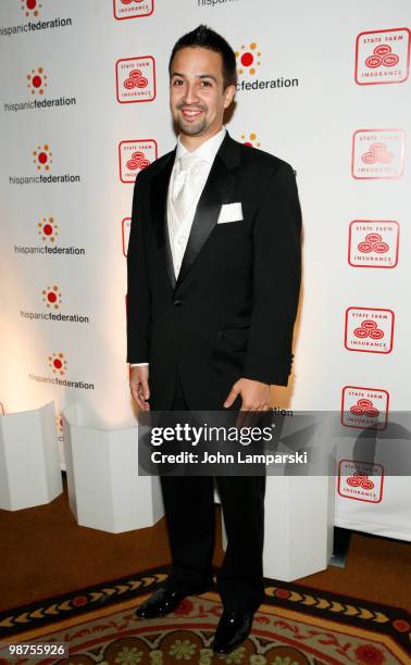 Lin-Manuel Miranda attends the 20th Anniversary of The Hispanic Federation Gala at the Waldorf Astoria - Grand Ballroom on April 29, 2010 in New York...