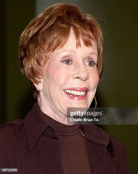 Carol Burnett poses before signing copies of her new book "This Time Together" at Borders Books & Music on April 29, 2010 in Westwood, California.
