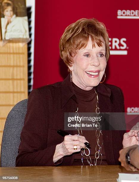 Carol Burnett signs copies of her new book "This Time Together" at Borders Books & Music on April 29, 2010 in Westwood, California.