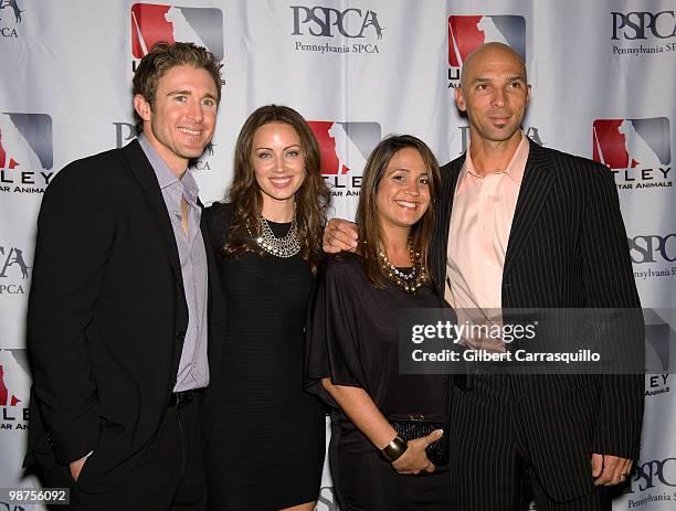 Chase Utley of Philadelphia Phillies, Jennifer Utley, Teryvette Ibanez and Raul Ibanez of the Philadelphia Phillies attend the 3rd Annual Utley...