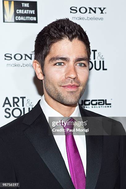 Adrian Grenier arrives at the Creative Coalition's Salute to Arts and Entertainment with Martini & Rossi at The Library of Congress on April 29, 2010...