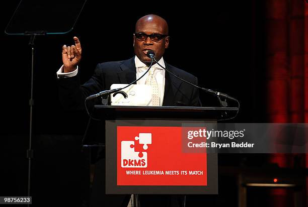 Music producer LA Reid onstage at the DKMS' 4th Annual Gala: Linked Against Leukemia at Cipriani 42nd Street on April 29, 2010 in New York City.
