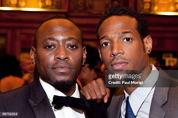 Omar Epps and Marlon Wayans attend the Creative Coalition's Salute to Arts and Entertainment with Martini & Rossi at The Library of Congress on April...