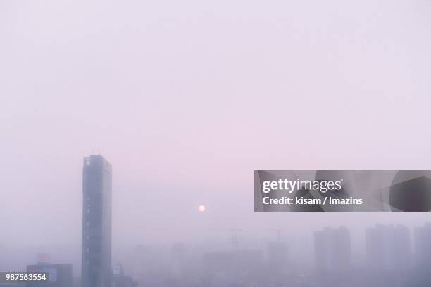 sky with full of fine dust in korea - yongin stock pictures, royalty-free photos & images