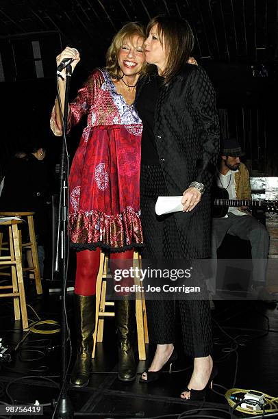 Musician Carly Simon and Tribeca Film Festival co-founder Jane Rosenthal attends the "You're So Vain" after party during the 2010 Tribeca Film...