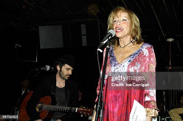 Musician Carly Simon performs onstage at the "You're So Vain" after party during the 2010 Tribeca Film Festival at 1 Oak on April 29, 2010 in New...