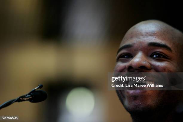 British artist Stephen Wiltshire attends a press conference at Customs House on April 30, 2010 in Sydney, Australia. Diagnosed with autism at the age...