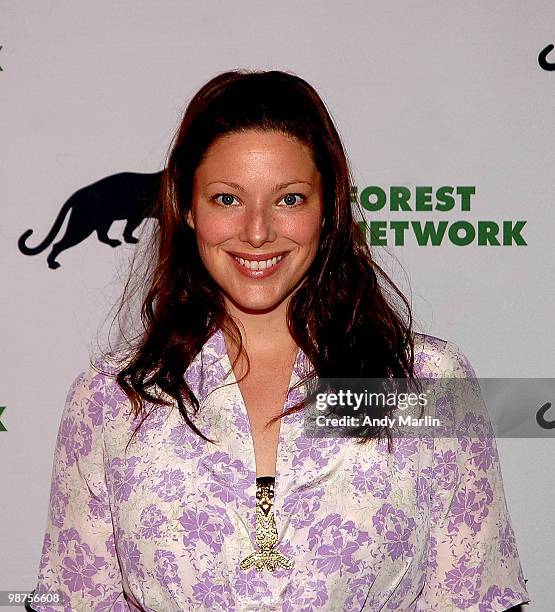 Model Kate Dillon poses for a photo during the 25th anniversary party for Rainforest Action Network at Le Poisson Rouge on April 29, 2010 in New York...