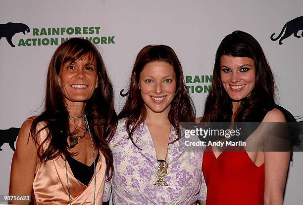 Fashion director of Barneys New York Julie Gilhart, model Kate Dillon and model Summer Rayne Oakes pose for a photo during the 25th anniversary party...