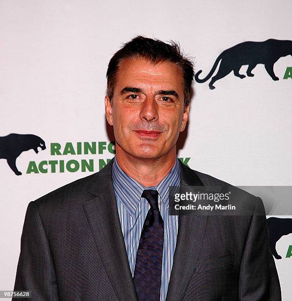 Actor Chris Noth poses for a photo during the 25th anniversary party for Rainforest Action Network at Le Poisson Rouge on April 29, 2010 in New York...