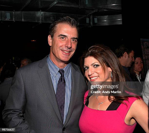 Actor Chris Noth and Anchor/Reporter for PIX Morning News Tamsen Fadal pose for a photo during the 25th anniversary party for Rainforest Action...