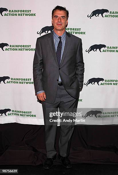 Actor Chris Noth poses for a photo during the 25th anniversary party for Rainforest Action Network at Le Poisson Rouge on April 29, 2010 in New York...