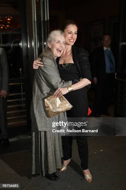 Actors Mary Beth Peil and Sara Gettelfinger attend the Broadway opening of "Everyday Rapture" at the American Airlines Theatre on April 29, 2010 in...