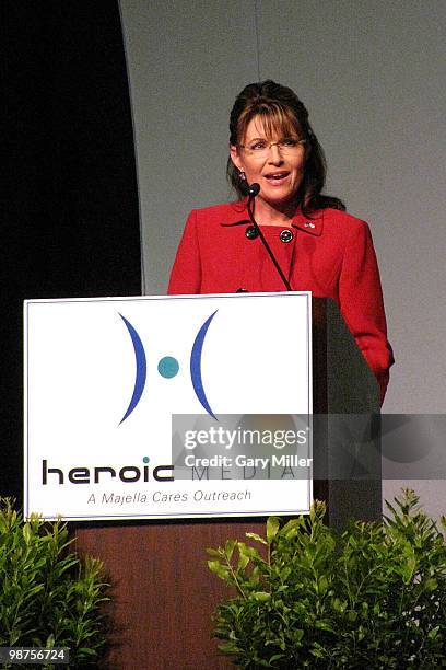 Former Alaska Govenor Sarah Palin speaks during "An Evening With Sarah Palin" at the Austin Convention Center on April 29, 2010 in Austin, Texas.