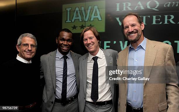 Universal Studios President host Ron Meyer, CAA's Darnell Strong, host CAA's Nick Styne and Super Bowl Steelers coach Bill Cowher attend IAVA's...