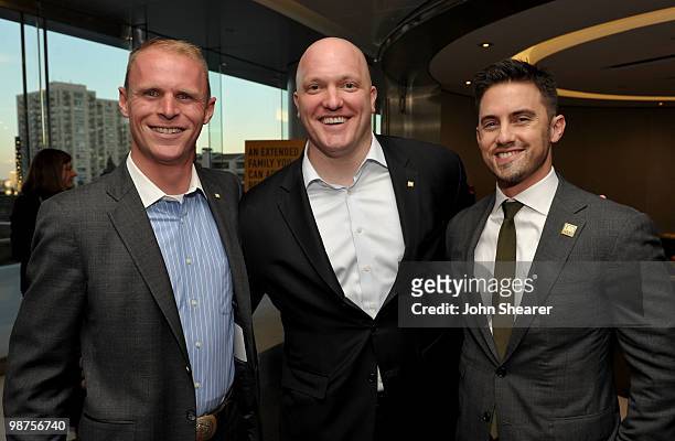 S Todd Bowers, IAVA Founder & Executive Director Paul Rieckhoff and actor Milo Ventimiglia attend IAVA's Second Annual Heroes Celebration held at CAA...