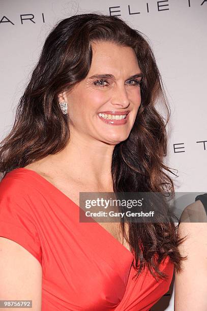 Actress Brooke Shields attends the new cast member welcoming party for "Love, Loss, and What I Wore" at Elie Tahari Boutique Soho on April 29, 2010...