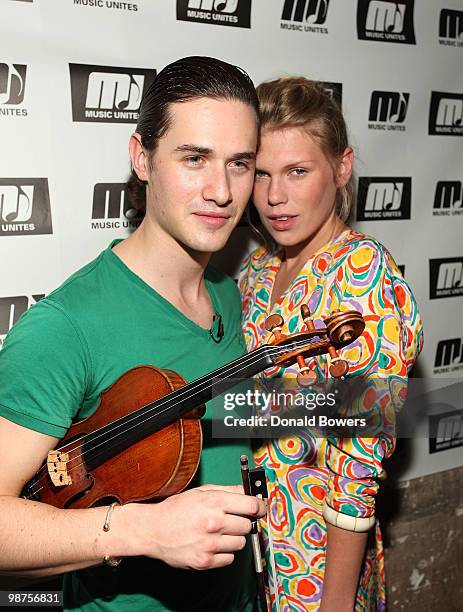 Violinist Charlie Siem and Theodora Richards attend Music Unites Classical Musical Showcase Series at SPiN New York on April 29, 2010 in New York...