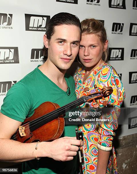 Violinist Charlie Siem and Theodora Richards attend Music Unites Classical Musical Showcase Series at SPiN New York on April 29, 2010 in New York...