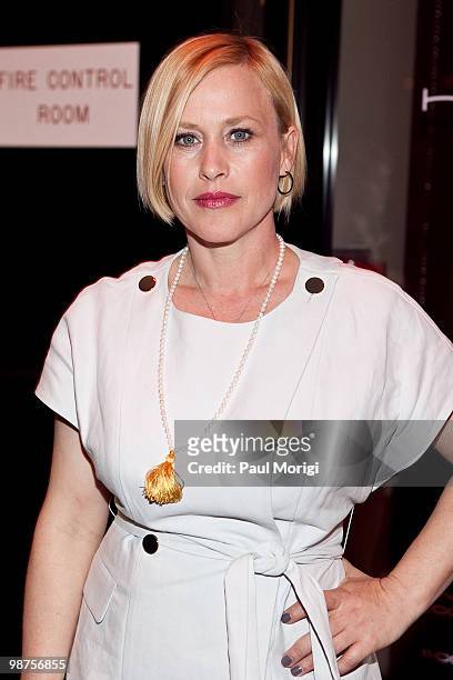 Patricia Arquette arrives at the Creative Coalition private dinner at the Hudson Restaurant Lounge on April 29, 2010 in Washington, DC.