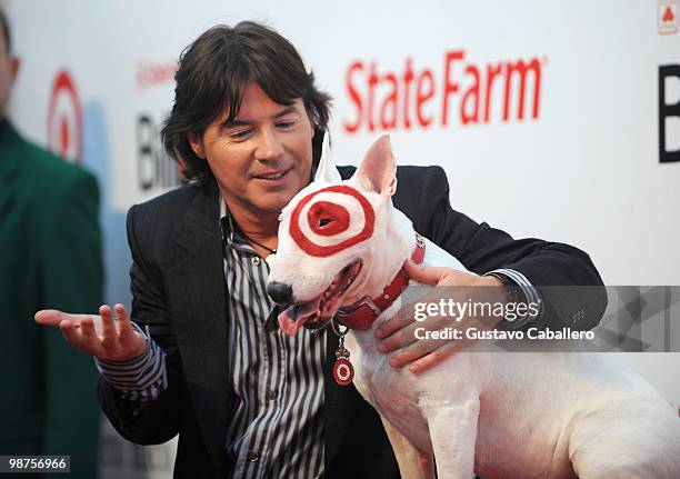 Musician Arthur Hanlon and Bullseye the Target dog attend the 2010 Billboard Latin Music Awards at Coliseo de Puerto Rico José Miguel Agrelot on...