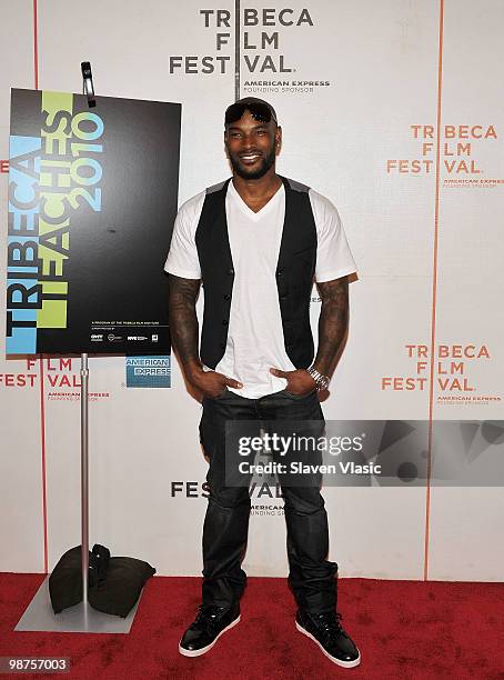 Actor and model Tyson Beckford attends the "Tribeca Teaches" premiere during the 9th Annual Tribeca Film Festival at the Tribeca Performing Arts...