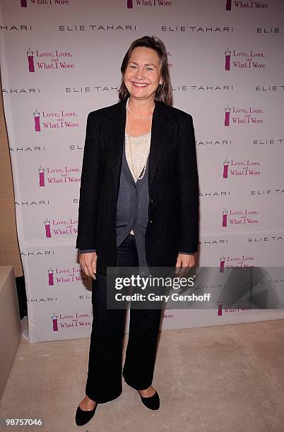 Actress Cherry Jones attends the new cast member welcoming party for "Love, Loss, and What I Wore" at Elie Tahari Boutique Soho on April 29, 2010 in...