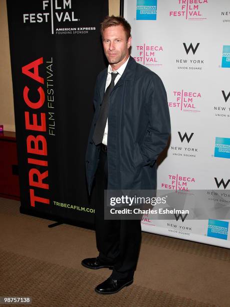 Actor Aaron Eckhart attends Awards Night during the 9th Annual Tribeca Film Festival at the W New York - Union Square on April 29, 2010 in New York...