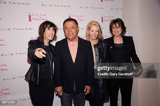 Playwright Delia Ephron, owner Elie Tahari, producer Daryl Roth, and playwright Nora Ephron attend the new cast member welcoming party for "Love,...