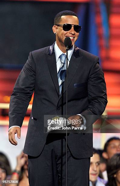 Rapper Daddy Yankee onstage at the 2010 Billboard Latin Music Awards at Coliseo de Puerto Rico José Miguel Agrelot on April 29, 2010 in San Juan,...