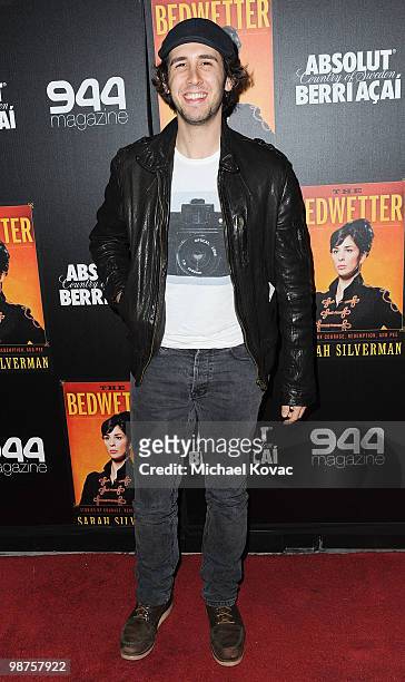 Singer/songwriter Josh Groban arrives at the Sarah Silverman book launch party for "The Bedwetter" at Trousdale on April 29, 2010 in West Hollywood,...