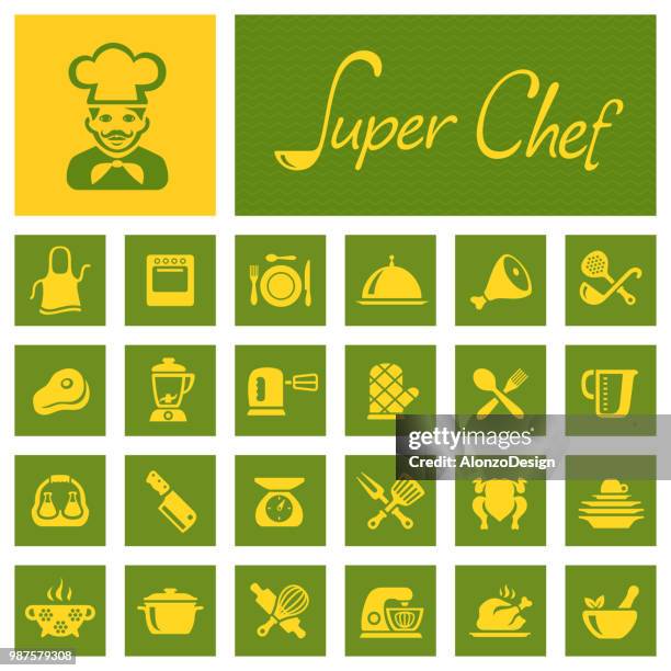 chef cooking icons - salt shaker stock illustrations