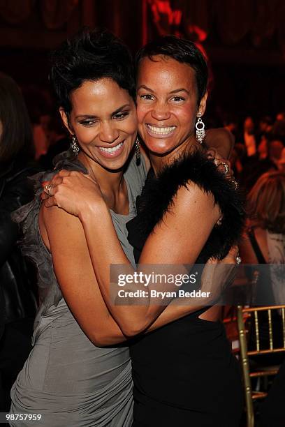 Erica Reid and actress Halle Berry attend DKMS' 4th Annual Gala: Linked Against Leukemia at Cipriani 42nd Street on April 29, 2010 in New York City.