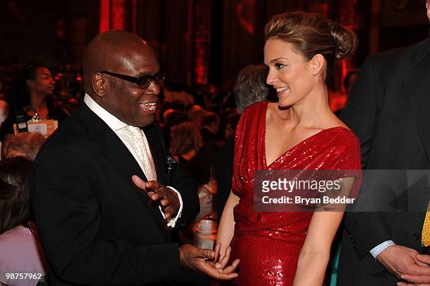 Producer Antonio L.A. Reid and EVP of DKMS Americas Katharina Harf attend DKMS' 4th Annual Gala: Linked Against Leukemia at Cipriani 42nd Street on...