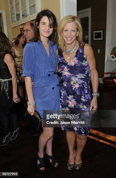 Editor-in-chief of Self Magazine Lucy Danziger and actress Cobie Smulders pose during the Self Magazine "The Nine Rooms for Happiness" book launch...