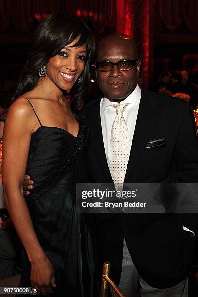 Shaun Robinson and Producer LA Reid attend DKMS' 4th Annual Gala: Linked Against Leukemia at Cipriani 42nd Street on April 29, 2010 in New York City.