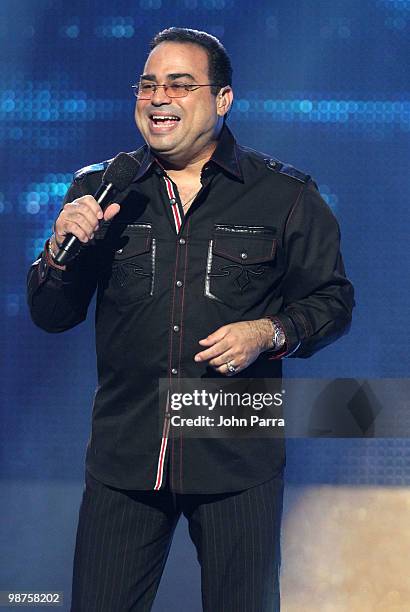 Singer Gilberto Santa Rosa performs onstage at the 2010 Billboard Latin Music Awards at Coliseo de Puerto Rico José Miguel Agrelot on April 29, 2010...