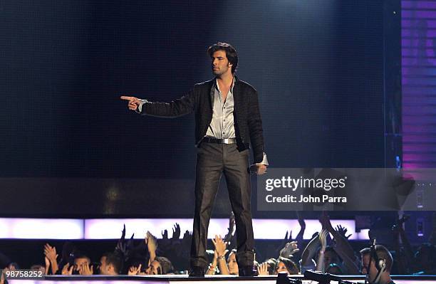 Singer Jencarlos Canela onstage at the 2010 Billboard Latin Music Awards at Coliseo de Puerto Rico José Miguel Agrelot on April 29, 2010 in San Juan,...