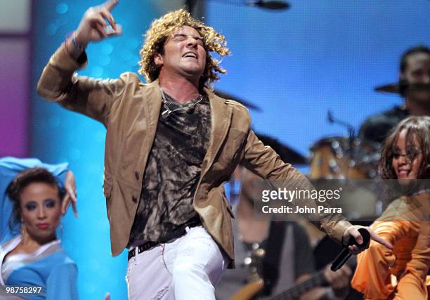 Singer David Bisbal performs onstage at the 2010 Billboard Latin Music Awards at Coliseo de Puerto Rico José Miguel Agrelot on April 29, 2010 in San...