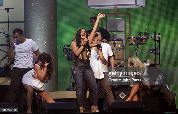 Singer Nelly Furtado performs onstage at the 2010 Billboard Latin Music Awards at Coliseo de Puerto Rico José Miguel Agrelot on April 29, 2010 in San...